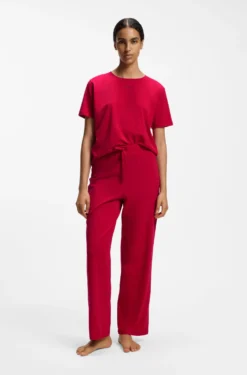 Pyjama-Shirt aus Stretch-Baumwolle mit Logo-Print