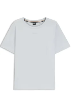 Pyjama-Shirt aus Stretch-Baumwolle mit Logo-Print