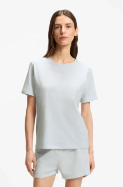 Pyjama-Shirt aus Stretch-Baumwolle mit Logo-Print