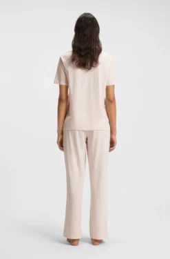 Pyjama-Shirt aus Stretch-Baumwolle mit Logo-Print