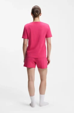 Pyjama-Shirt aus Stretch-Baumwolle mit Logo-Print