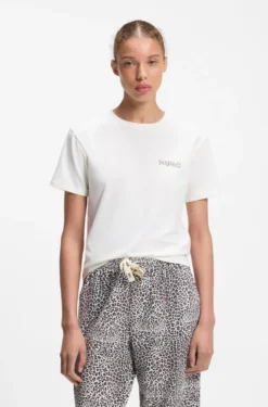 Pyjama-Shirt aus Stretch-Jersey mit Logo-Print