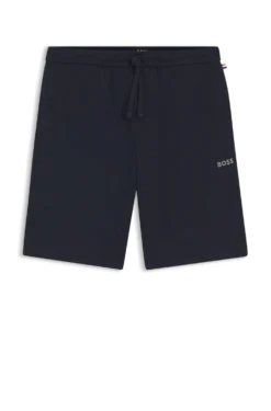 Pyjama-Shorts aus Baumwoll-Mix mit Logo-Stickerei