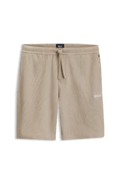 Pyjama-Shorts aus Baumwoll-Mix mit Logo-Stickerei