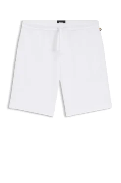 Pyjama-Shorts aus Baumwoll-Mix mit Logo-Stickerei
