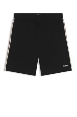 Pyjama-Shorts aus elastischer Baumwolle mit Signature-Streifen-Details