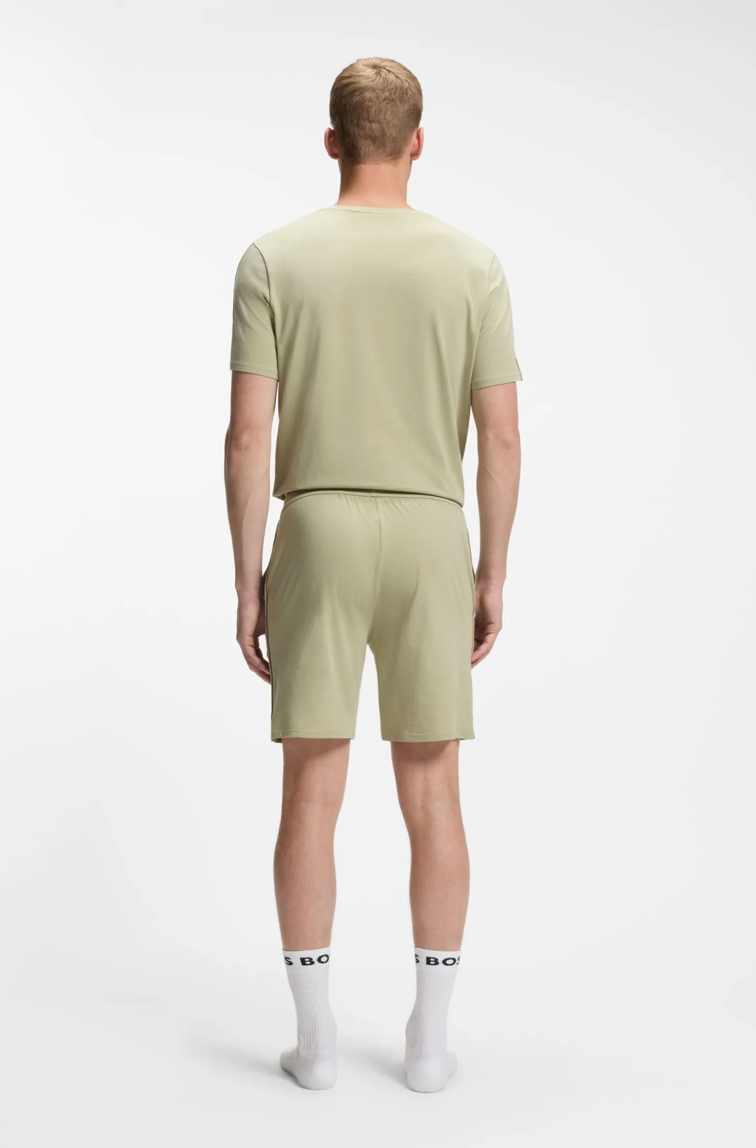 Pyjama-Shorts aus elastischer Baumwolle mit Signature-Streifen-Details