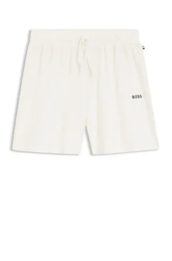 Pyjama-Shorts aus elastischer Baumwolle mit Logo-Kordeln