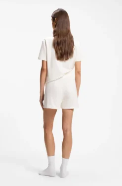 Pyjama-Shorts aus elastischer Baumwolle mit Logo-Kordeln