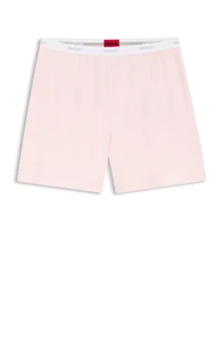Pyjama-Shorts aus elastischem Baumwoll-Jersey mit Logo-Bund