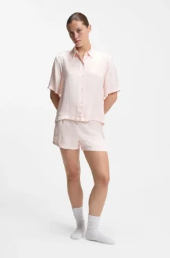 Pyjama-Shorts aus Satin mit Monogramm-Jacquard