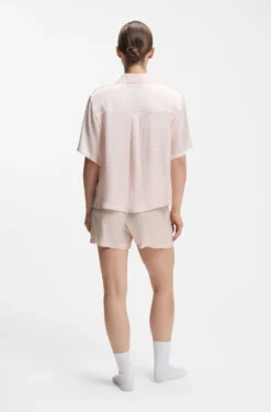 Pyjama-Shorts aus Satin mit Monogramm-Jacquard