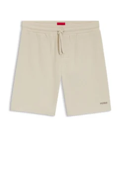 Pyjama-Shorts mit Waffelstruktur und Logo-Stickerei