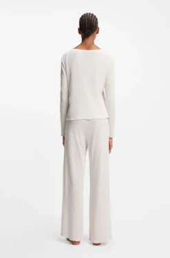 Pyjama-Top aus Pointelle mit Picot-Detail