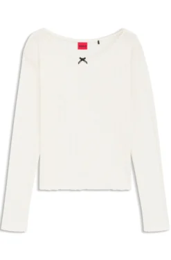Pyjama-Top aus Pointelle mit Picot-Detail