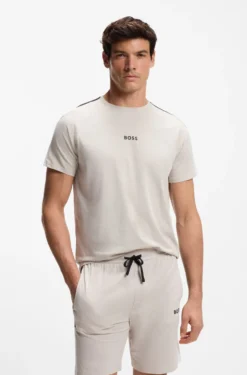 Pyjama-T-Shirt aus Baumwoll-Mix mit Colour-Block-Design