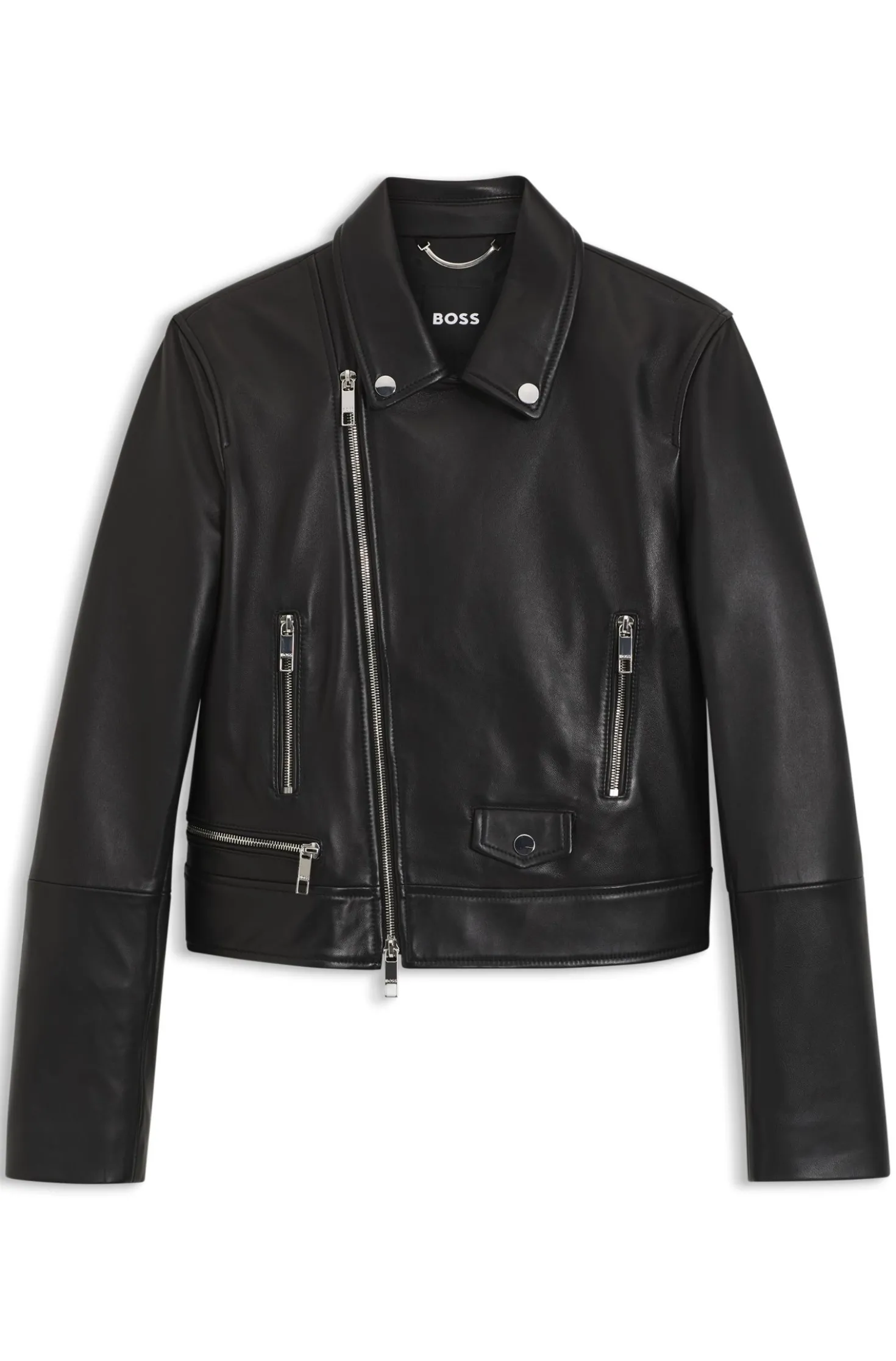 Regular-Fit Bikerjacke aus Leder