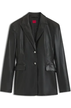 Regular-Fit Blazer aus Kunstleder