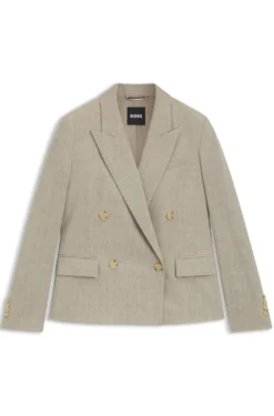 Regular-Fit Blazer aus melierter Schurwolle