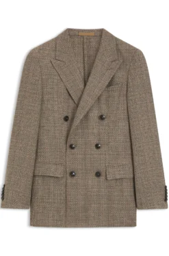 Regular-Fit Blazer aus Seide und Schurwolle