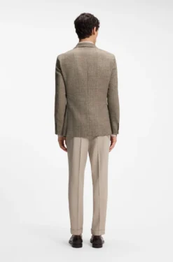Regular-Fit Blazer aus Seide und Schurwolle