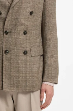 Regular-Fit Blazer aus Seide und Schurwolle
