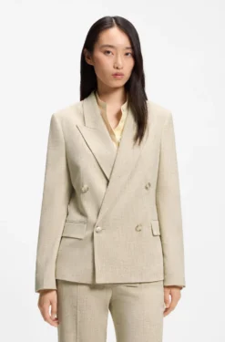 Regular-Fit Blazer aus strukturiertem Slub-Gewebe