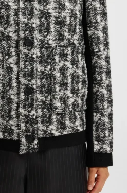 Regular-Fit Blazer aus Tweed mit Feder-Muster