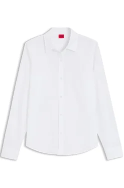 Regular-Fit Bluse aus Baumwoll-Popeline