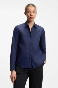 Regular-Fit Bluse aus Baumwoll-Popeline