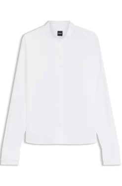 Regular-Fit Bluse aus Baumwoll-Popeline mit verdeckter Knopfleiste