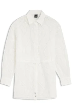Regular-Fit Bluse mit Blumenstickerei