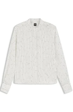 Regular-Fit Bluse mit unregelmäßigen Streifen