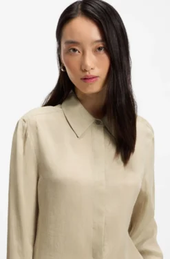 Regular-Fit Bluse mit verdecktem Verschluss