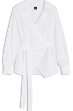 Regular-Fit Bluse mit Wickelfront