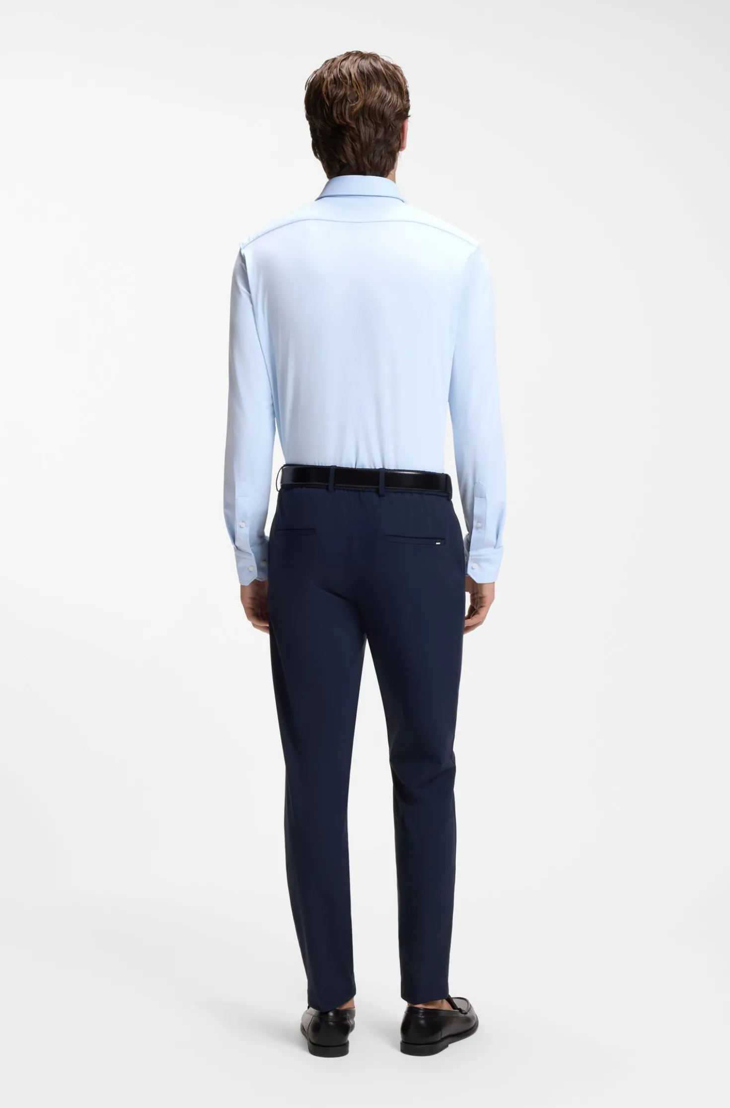 Regular-Fit Business-Hemd aus Stretch-Jersey