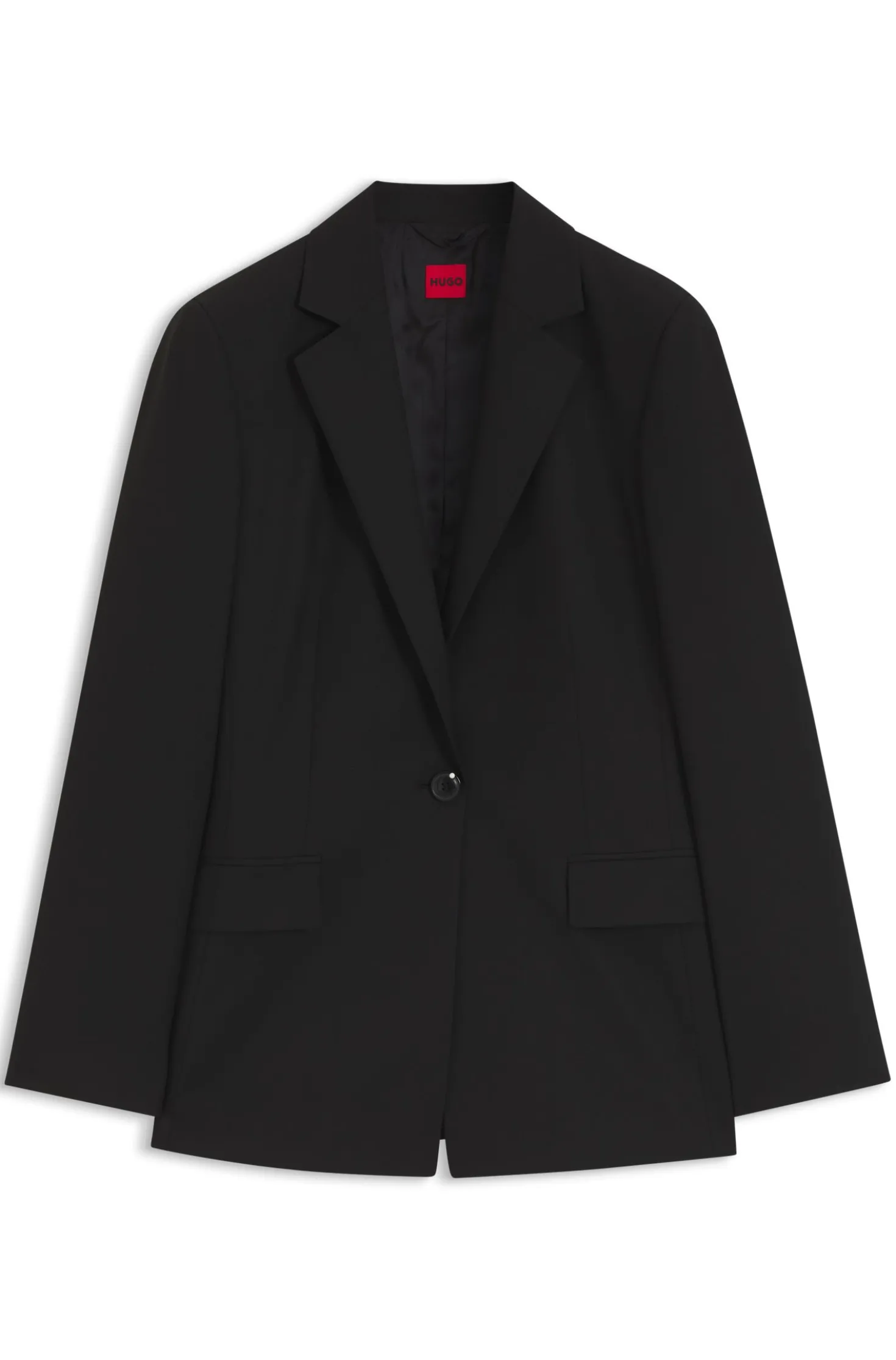 Regular-Fit Ein-Knopf-Blazer aus Stretch-Flanell