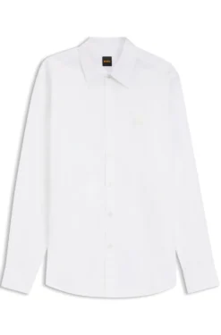 Regular-Fit Hemd aus Baumwoll-Twill mit Button-Down-Kragen