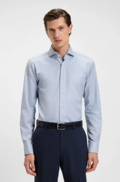 Regular-Fit Hemd aus bedrucktem Baumwoll-Twill