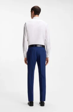 Regular-Fit Hemd aus elastischem Baumwoll-Twill mit bügelleichtem Finish