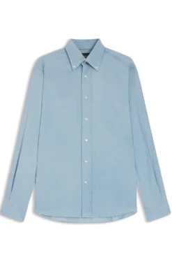 Regular-Fit Hemd aus in Italien gefertigtem Denim