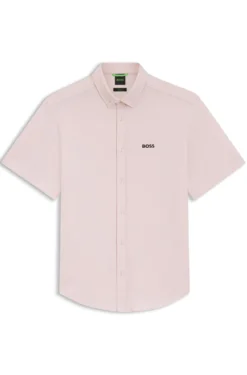 Regular-Fit Hemd aus knitterfreiem Baumwoll-Jersey