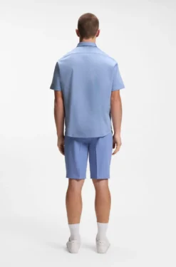 Regular-Fit Hemd aus knitterfreiem Baumwoll-Jersey