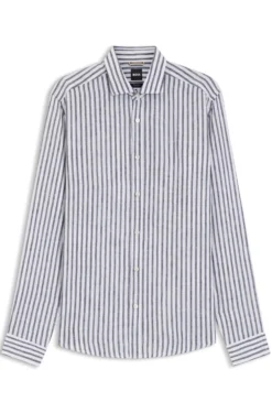 Regular-Fit Hemd aus Leinen mit Streifen-Muster