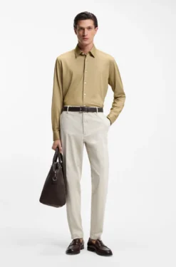 Regular-Fit Hemd aus Performance-Stretch-Jersey mit Oxford-Struktur