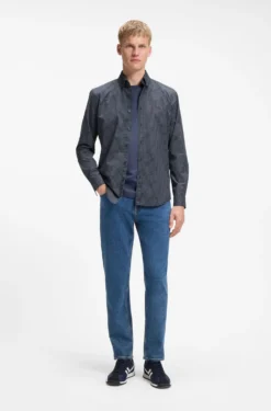 Regular-Fit Hemd aus Stretch-Baumwolle mit Vichy-Karo
