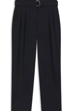 Regular-Fit Hose aus knitterfreiem Krepp in Cropped-Länge