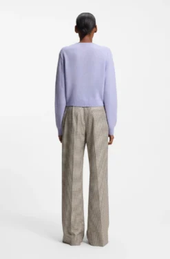 Regular-Fit Hose mit filigranem Hahnentritt-Muster