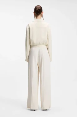 Regular-Fit Jacke aus Krepp-Gewebe mit Reißverschluss