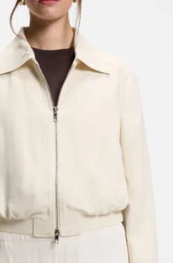 Regular-Fit Jacke aus Krepp-Gewebe mit Reißverschluss